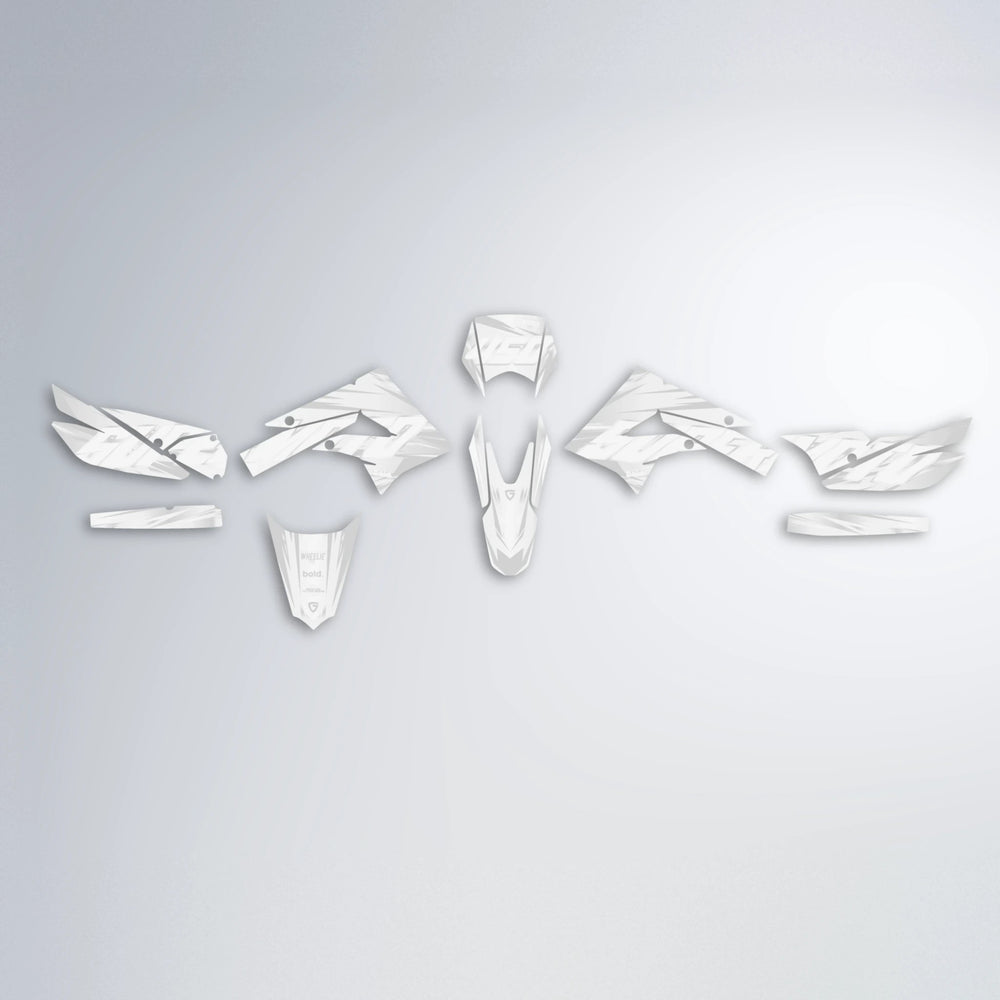 GEBEL V5 Derbi Senda graphics kit parts layout in White