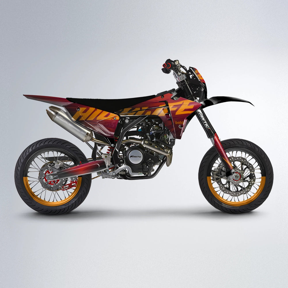 GEBEL V5 Fantic supermoto graphics kit in Black & Red