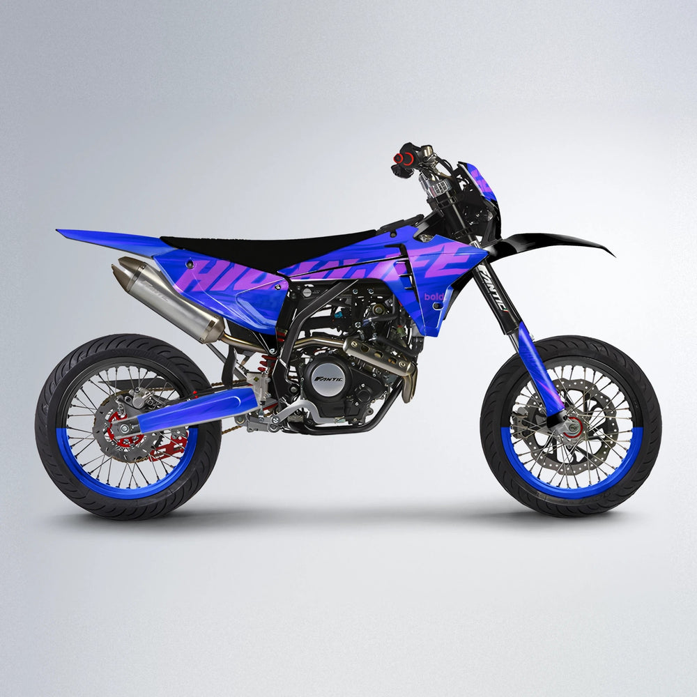 GEBEL V5 Fantic supermoto graphics kit in Blue