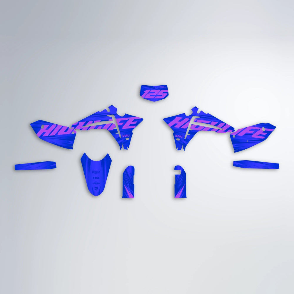 GEBEL V5 Fantic graphics kit parts layout in Blue