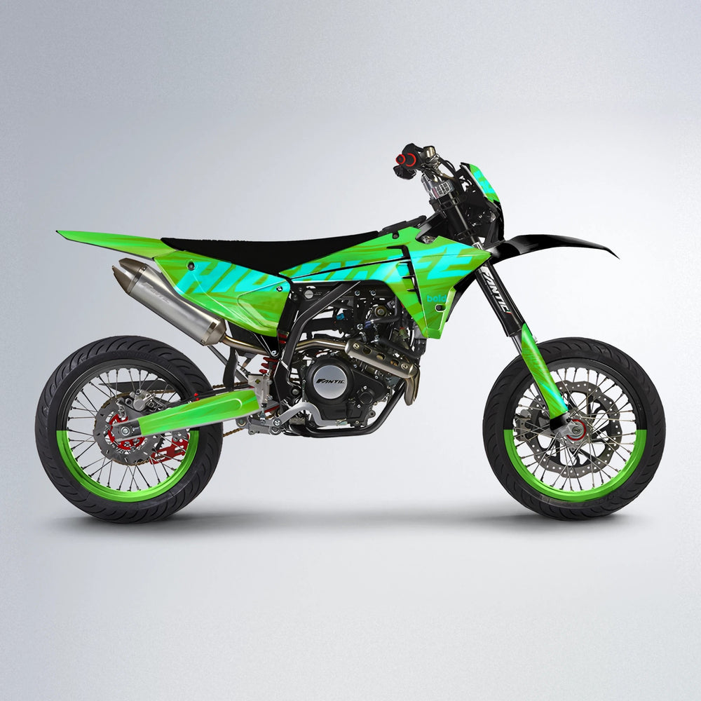GEBEL V5 Fantic supermoto graphics kit in Green