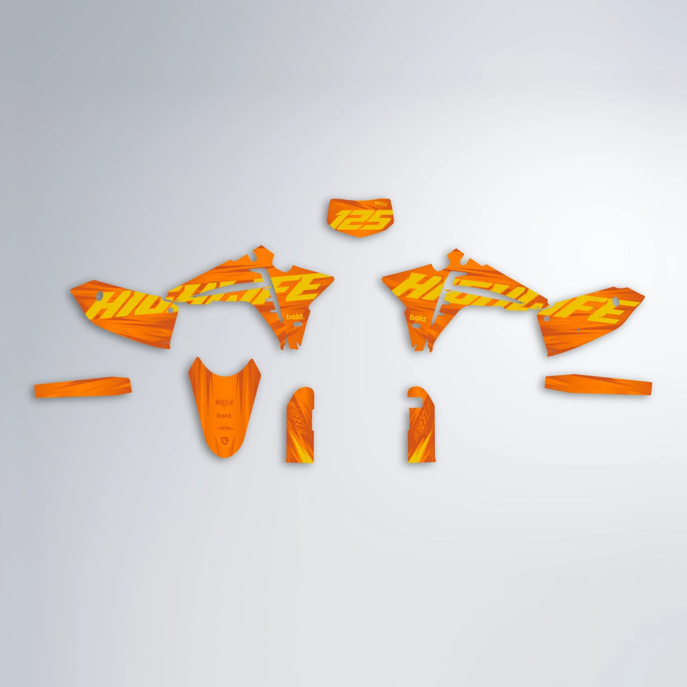 GEBEL V5 Fantic graphics kit parts layout in Orange