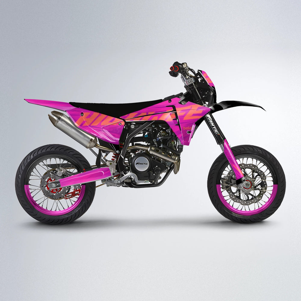 GEBEL V5 Fantic supermoto graphics kit in Pink