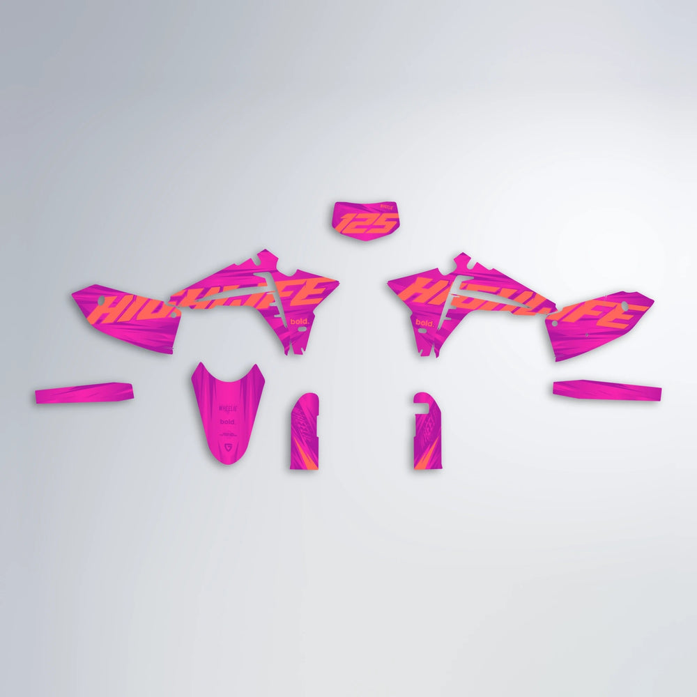 GEBEL V5 Fantic graphics kit parts layout in Pink