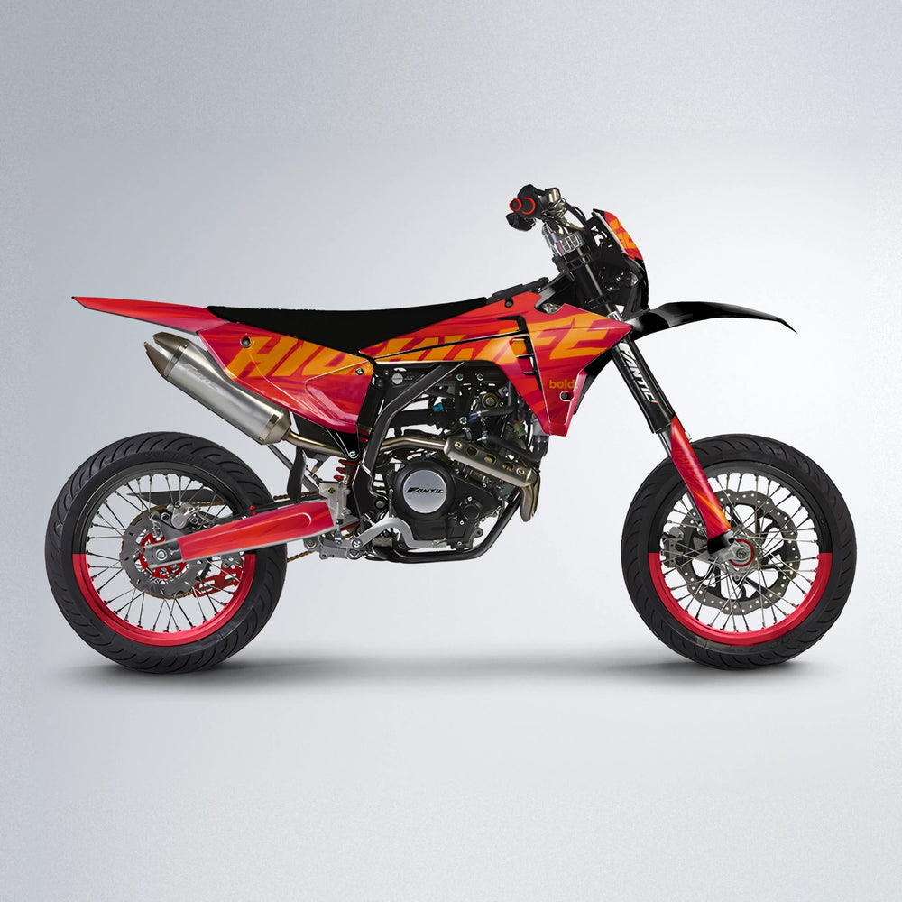 GEBEL V5 Fantic supermoto graphics kit in Red