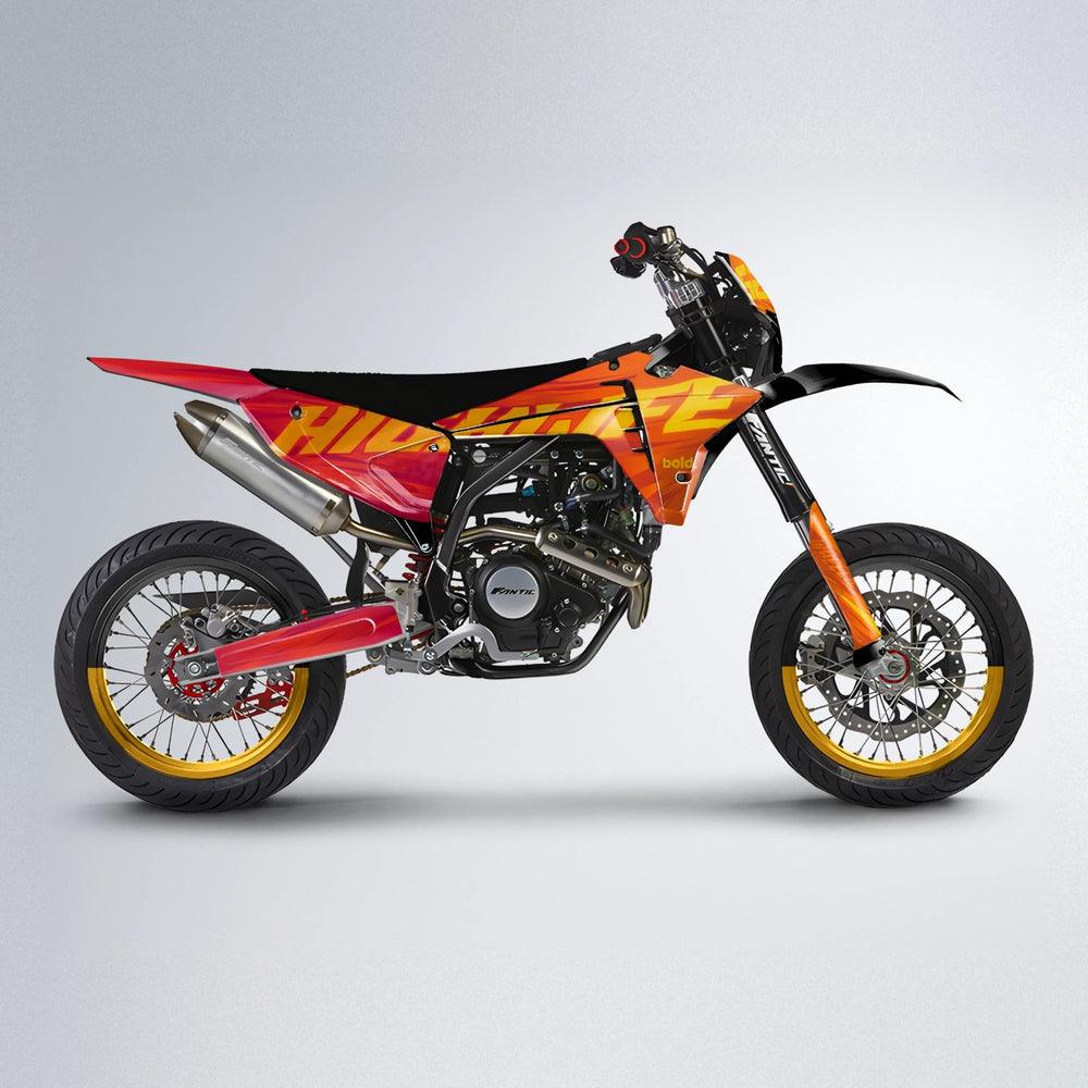 GEBEL V5 Fantic supermoto graphics kit in Red & Orange