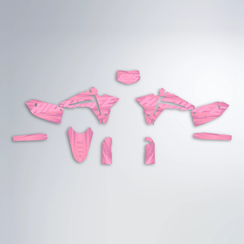 GEBEL V5 Fantic graphics kit parts layout in Sakura Pink