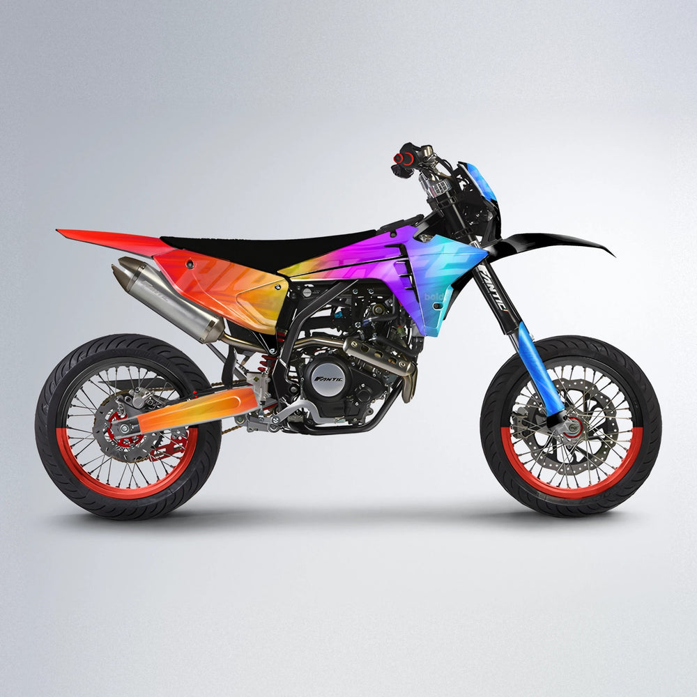 GEBEL V5 Fantic supermoto graphics kit in Sunset Fade