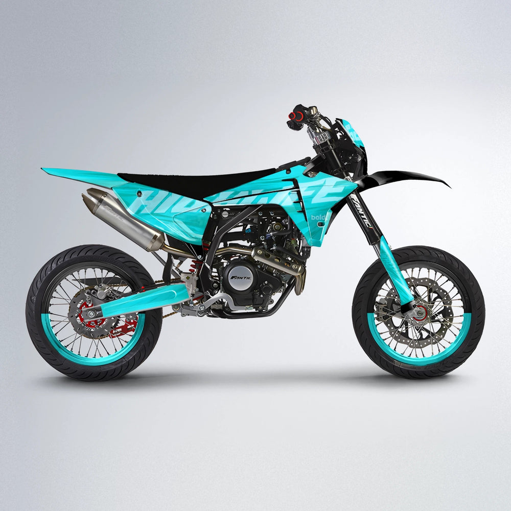 GEBEL V5 Fantic supermoto graphics kit in Teal