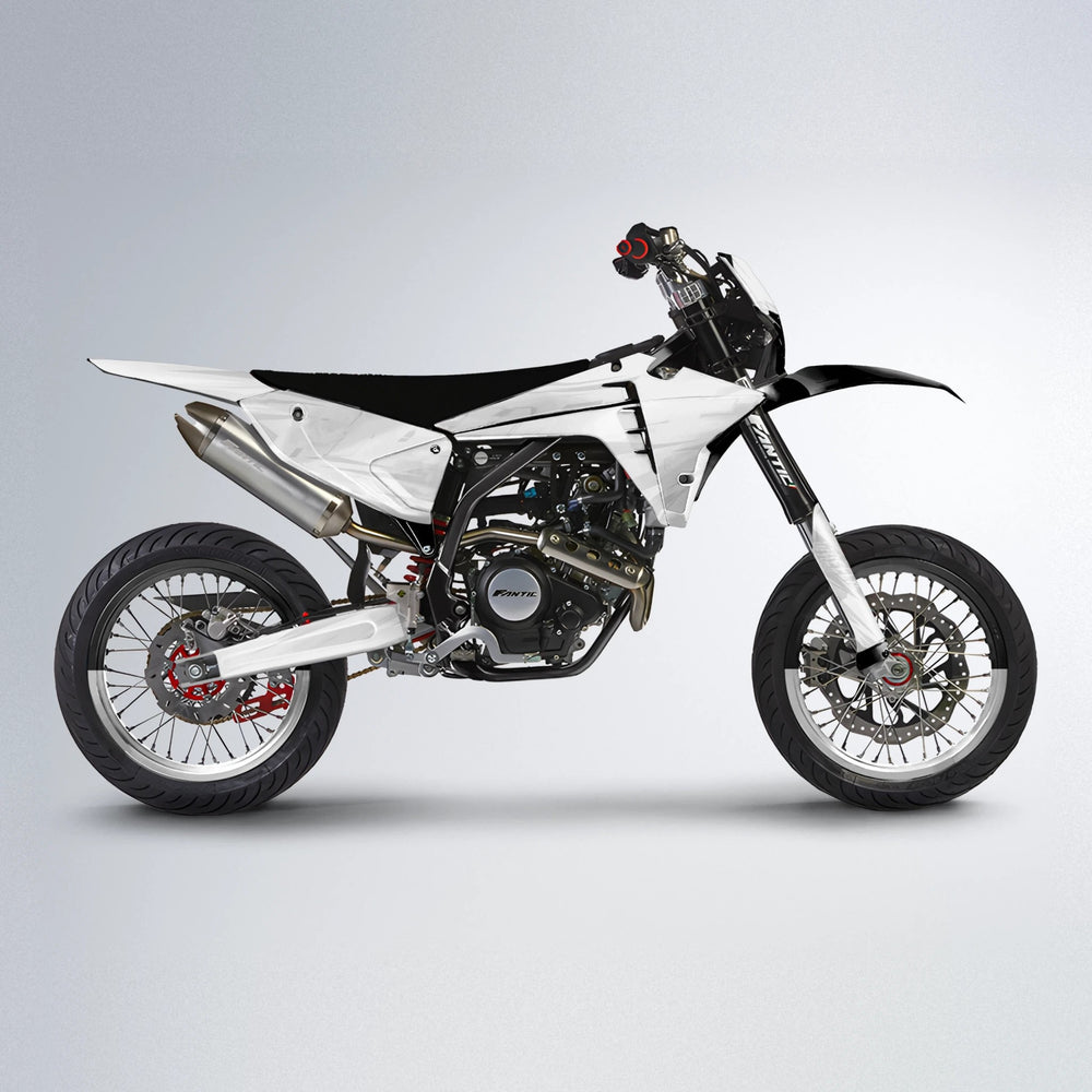GEBEL V5 Fantic supermoto graphics kit in White