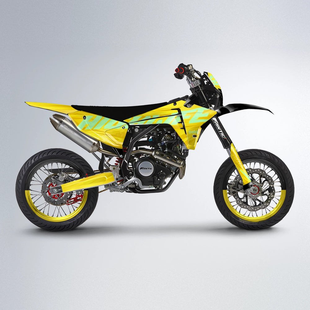 GEBEL V5 Fantic supermoto graphics kit in Yellow
