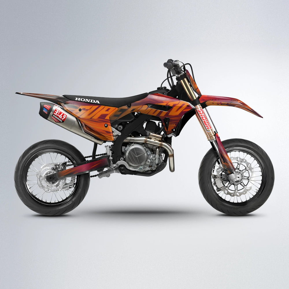 GEBEL V5 Honda supermoto graphics kit in Black & Red