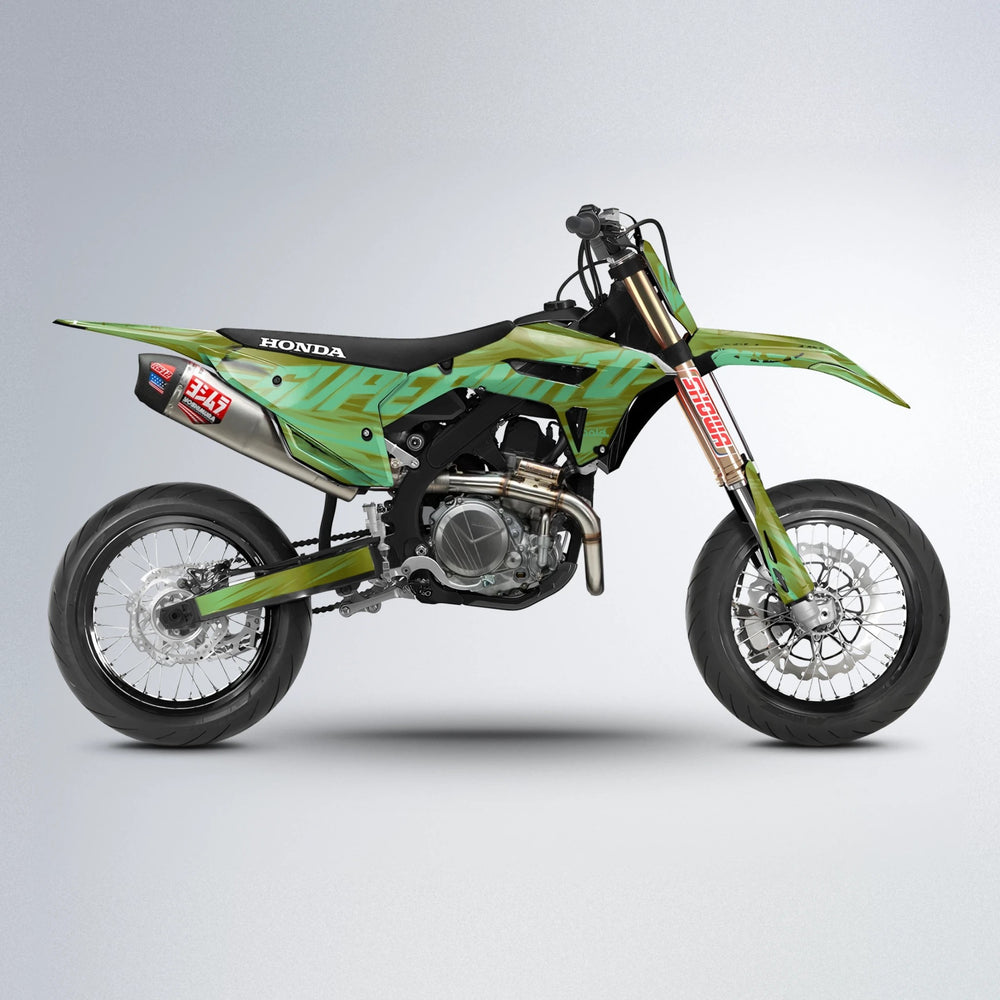 GEBEL V5 Honda supermoto graphics kit in Olive