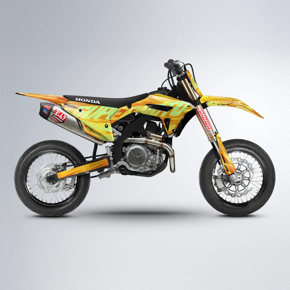 GEBEL V5 Honda supermoto graphics kit in Orange & Yellow