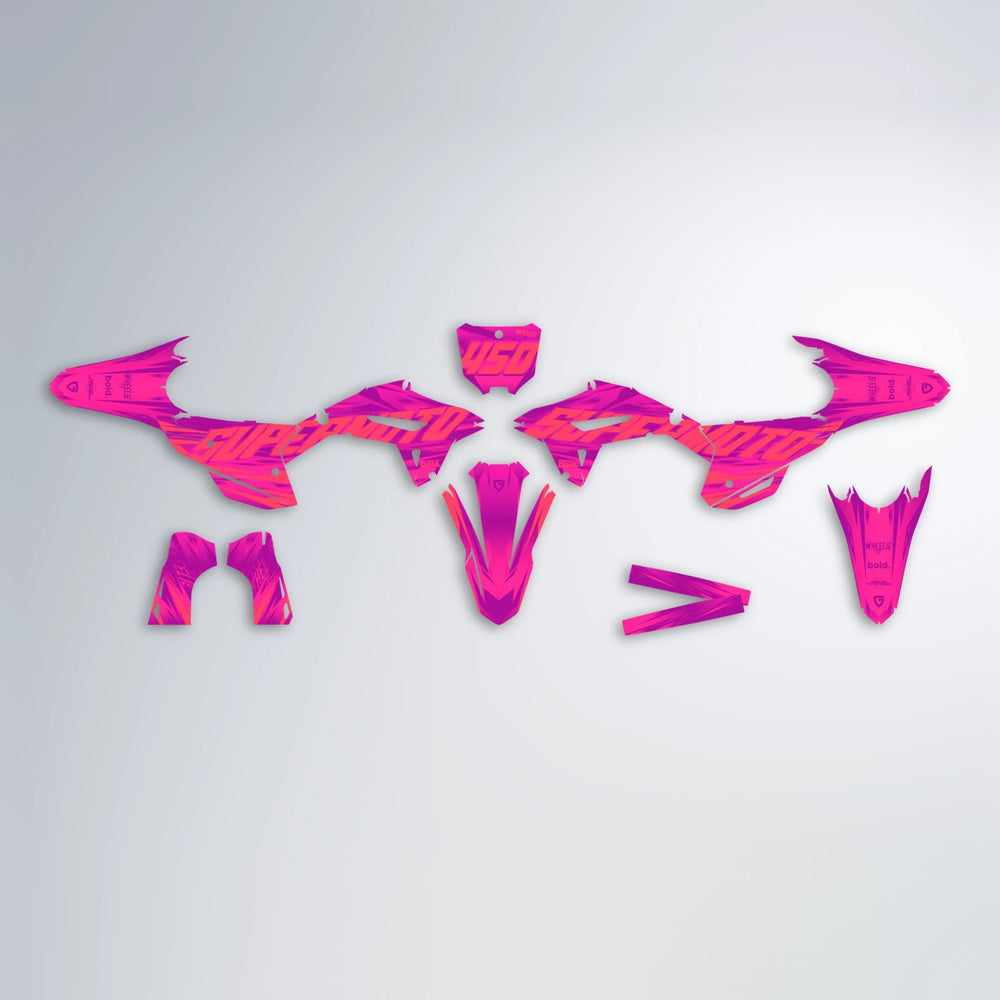 GEBEL V5 Honda graphics kit parts layout in Pink