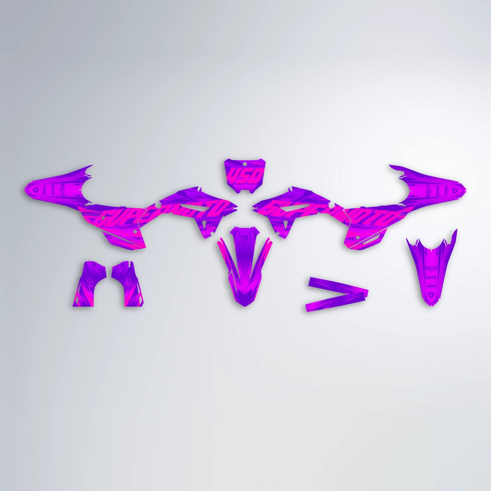 GEBEL V5 Honda graphics kit parts layout in Purple