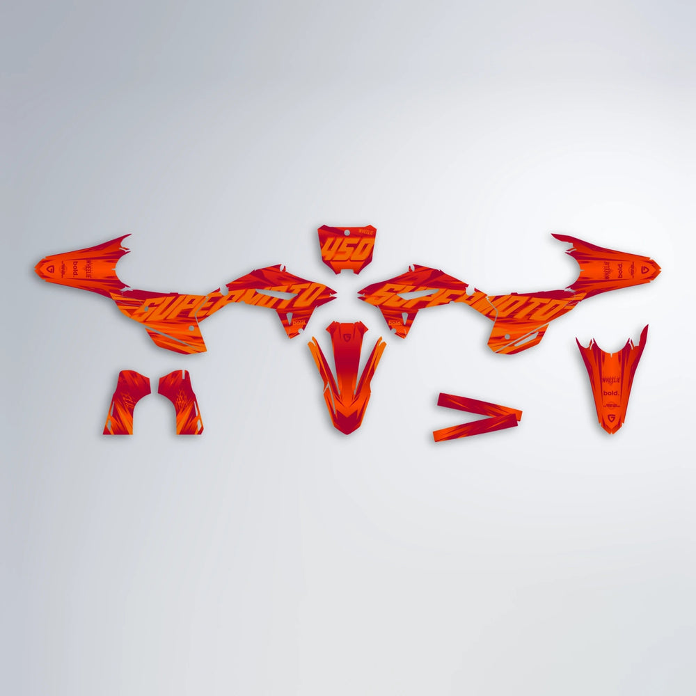 GEBEL V5 Honda graphics kit parts layout in Red