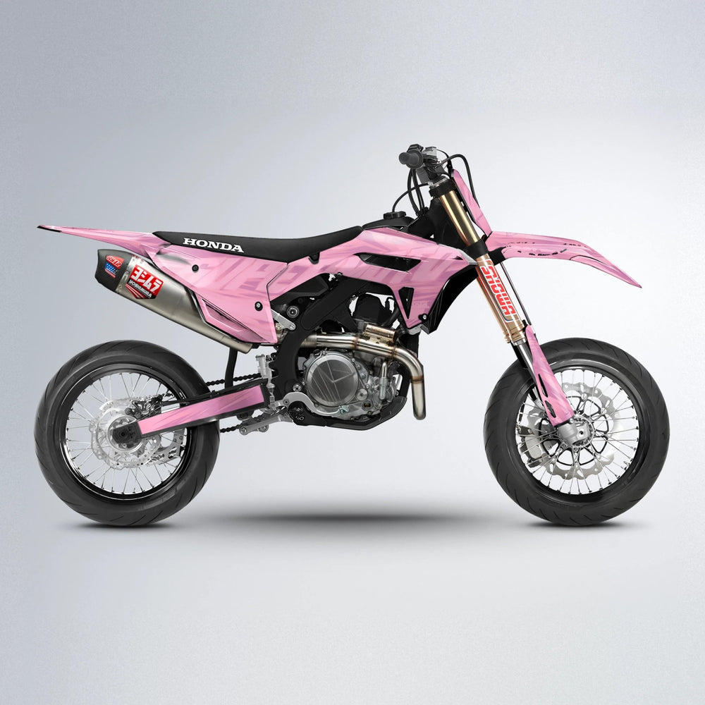 GEBEL V5 Honda supermoto graphics kit in Sakura Pink