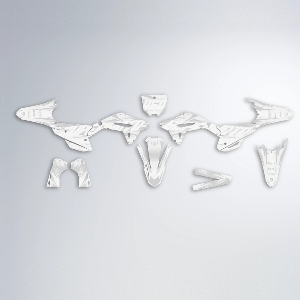 GEBEL V5 Honda graphics kit parts layout in White