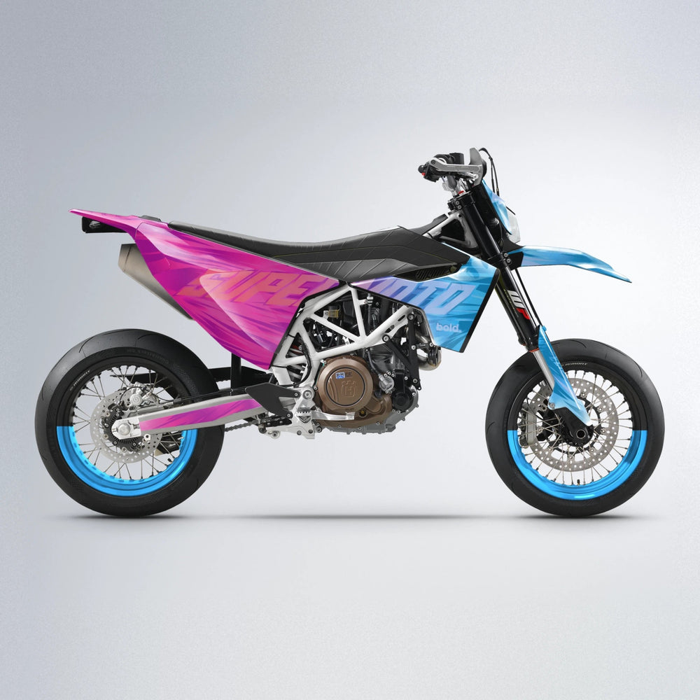 GEBEL V5 Husqvarna 701 supermoto graphics kit in Pink & Light Blue