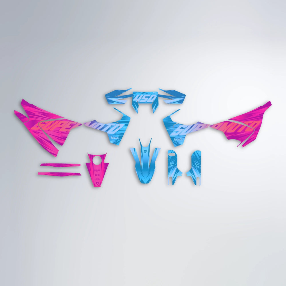 GEBEL V5 Husqvarna 701 graphics kit parts layout in Pink & Light Blue