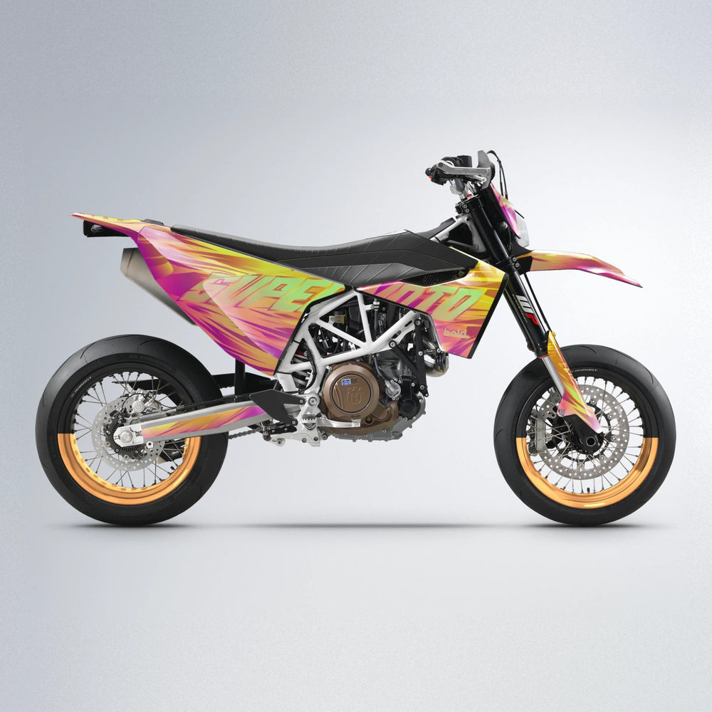 GEBEL V5 Husqvarna 701 supermoto graphics kit in Pink & Yellow