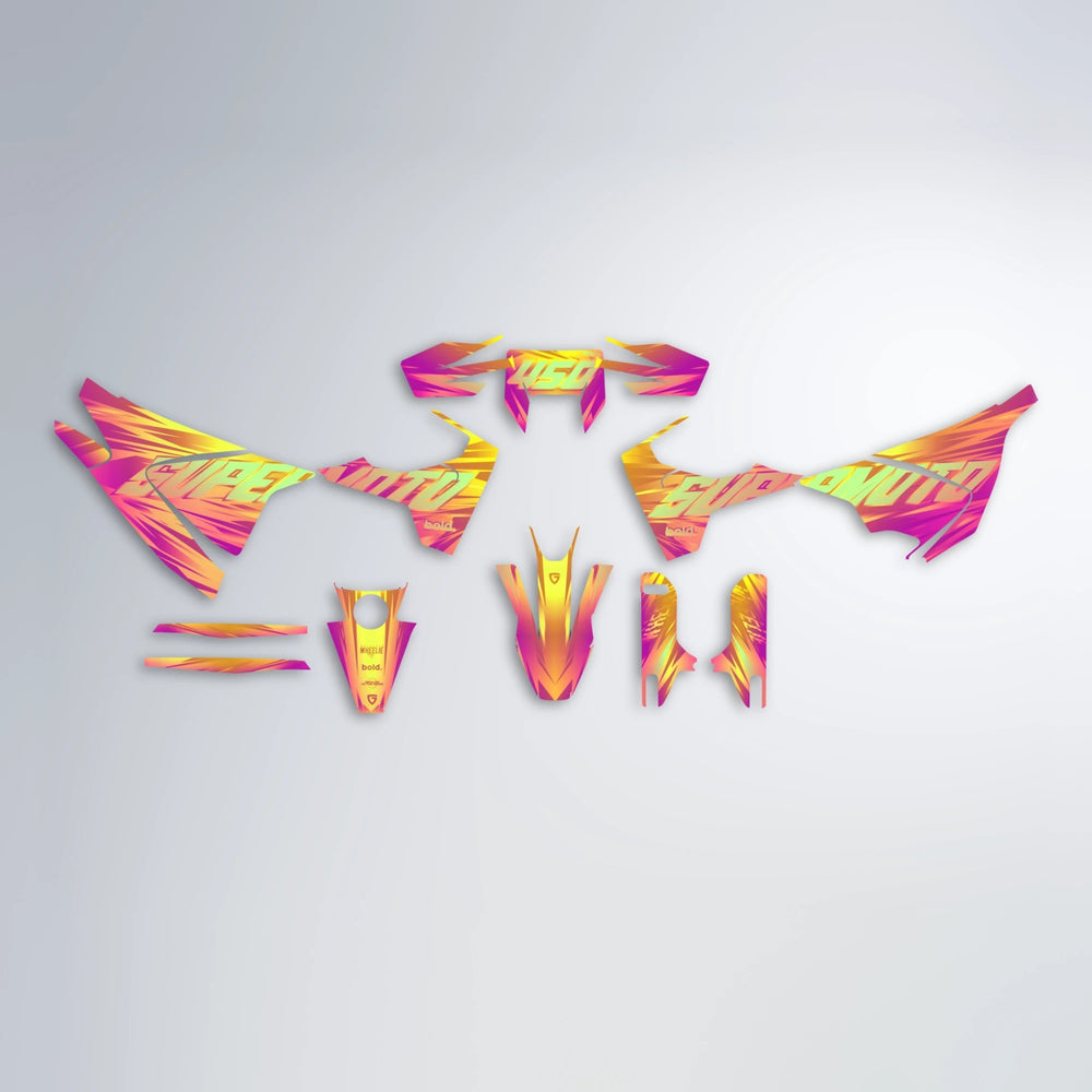 GEBEL V5 Husqvarna 701 graphics kit parts layout in Pink & Yellow