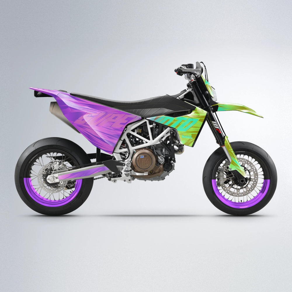 GEBEL V5 Husqvarna 701 supermoto graphics kit in Purple & Yellow