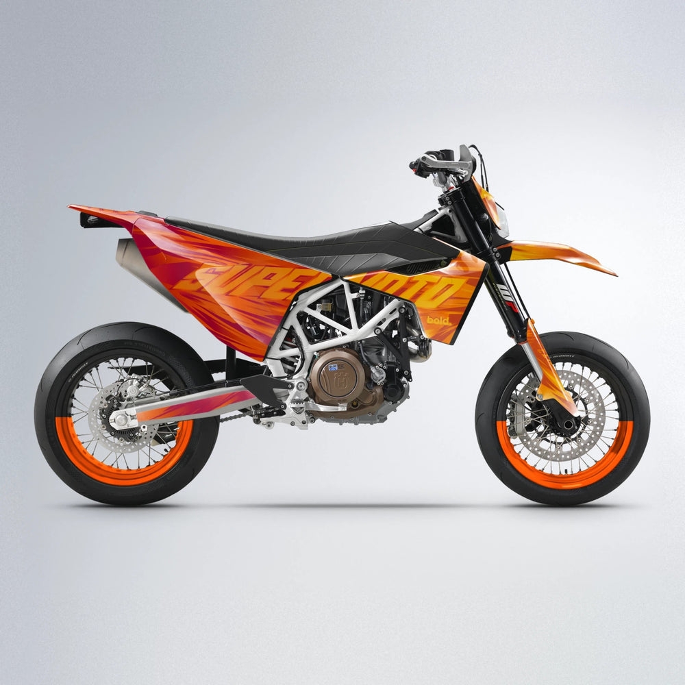 GEBEL V5 Husqvarna 701 supermoto graphics kit in Red & Orange