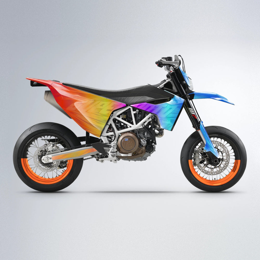 GEBEL V5 Husqvarna 701 supermoto graphics kit in Sunset Fade