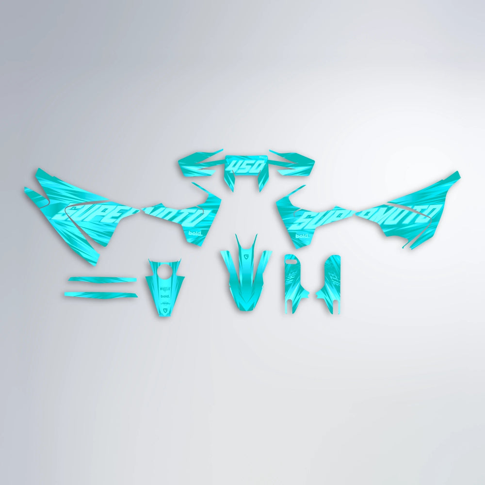 GEBEL V5 Husqvarna 701 graphics kit parts layout in Teal