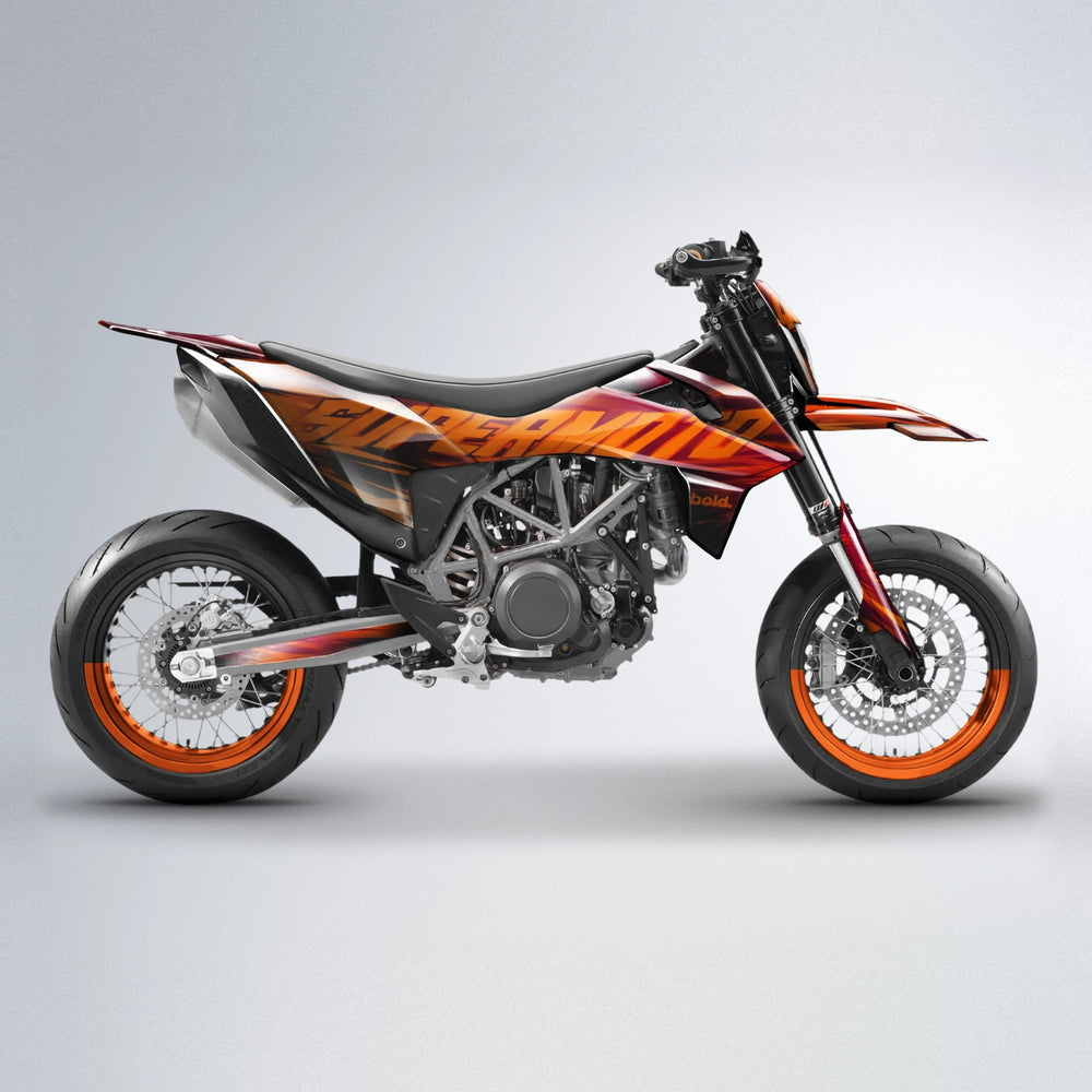 GEBEL V5 KTM SMC 690 supermoto graphics kit in Black & Red