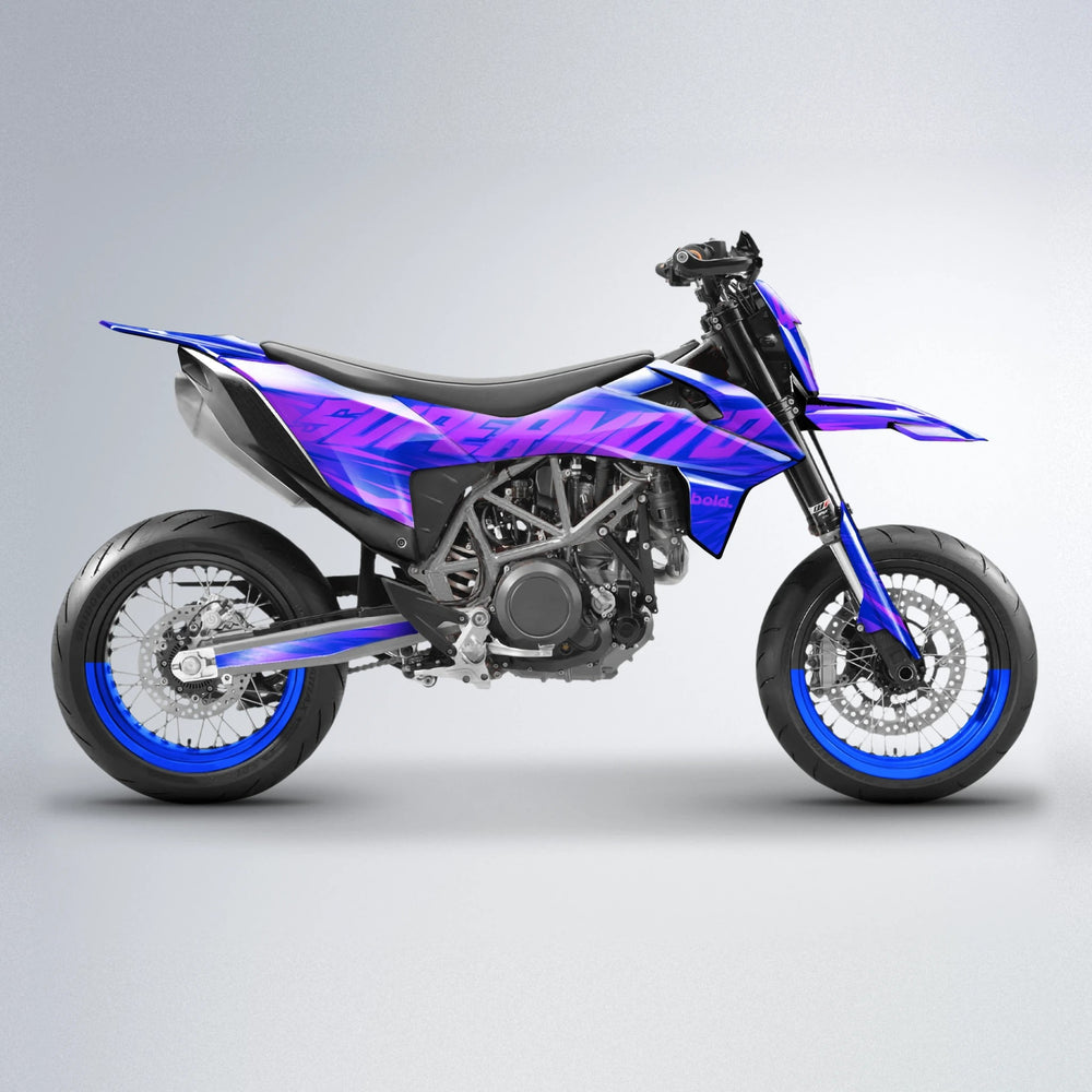 GEBEL V5 KTM SMC 690 supermoto graphics kit in Blue
