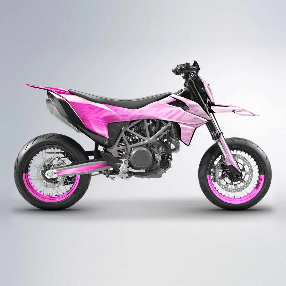 GEBEL V5 KTM SMC 690 supermoto graphics kit in Flamingo