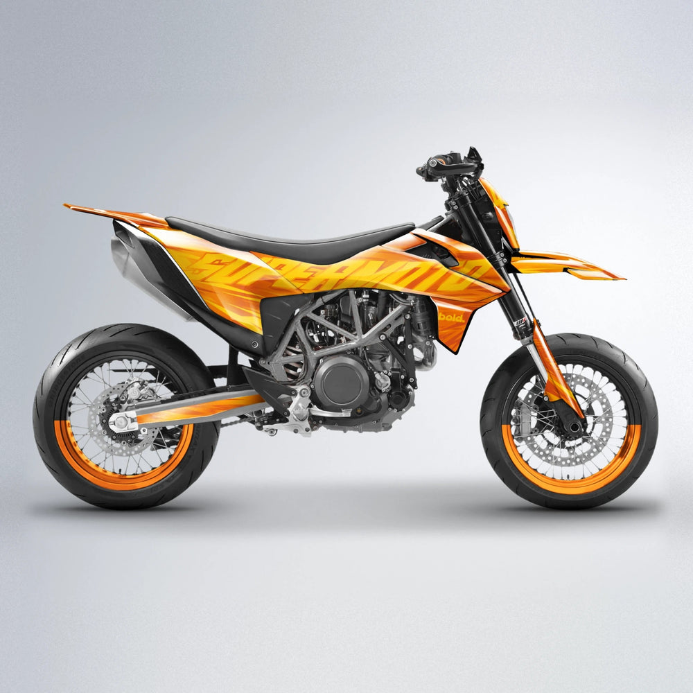 GEBEL V5 KTM SMC 690 supermoto graphics kit in Orange