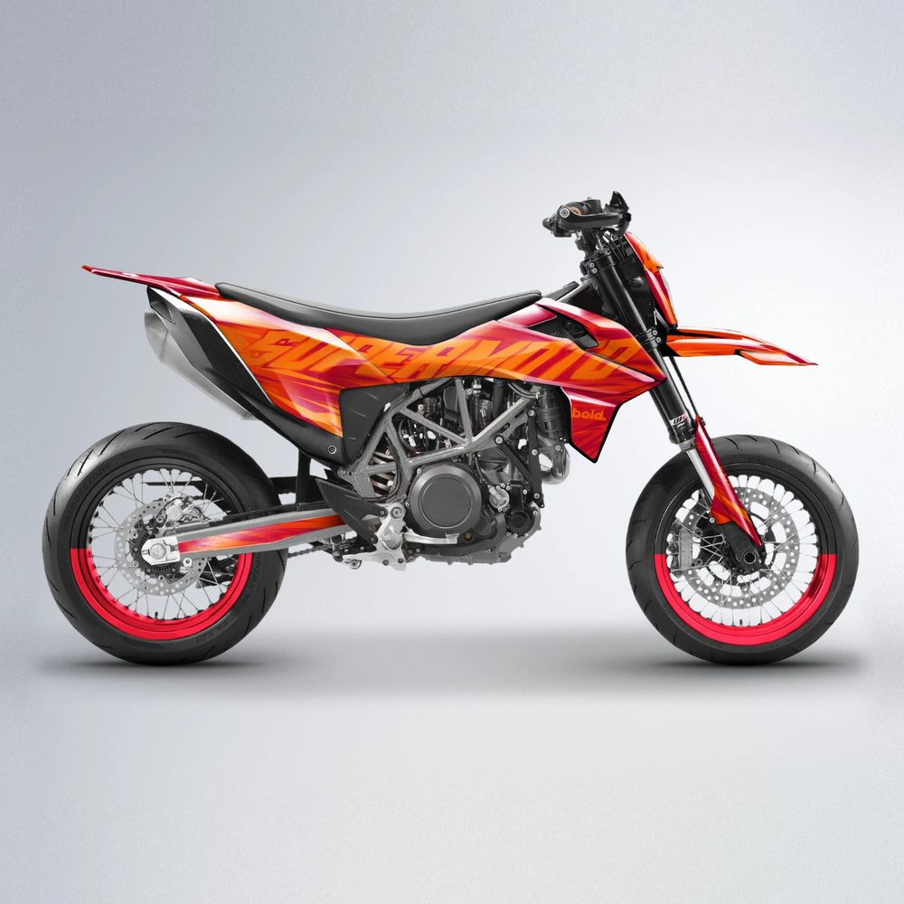GEBEL V5 KTM SMC 690 supermoto graphics kit in Red