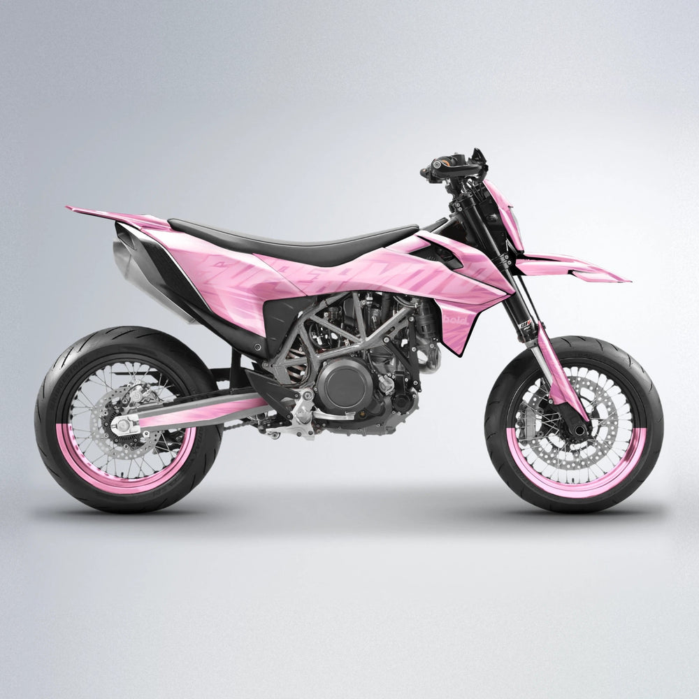 GEBEL V5 KTM SMC 690 supermoto graphics kit in Sakura Pink