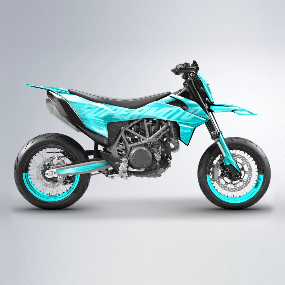 GEBEL V5 KTM SMC 690 supermoto graphics kit in Teal