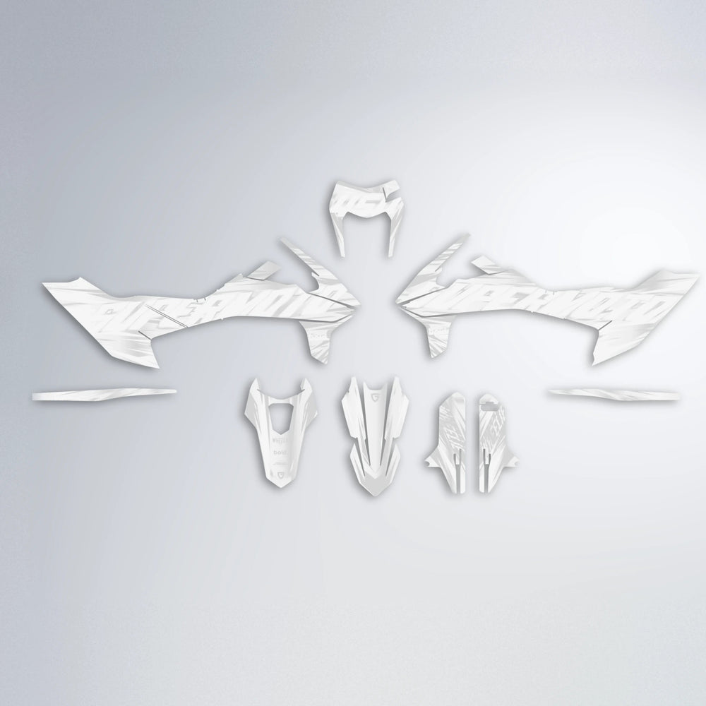 GEBEL V5 KTM SMC 690 graphics kit parts layout in White