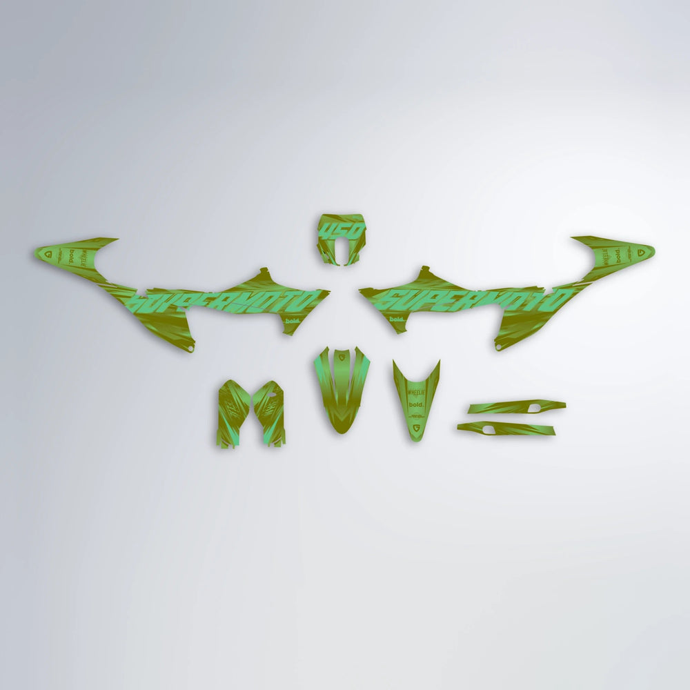 GEBEL V5 Stark Varg MX graphics kit parts layout in Olive