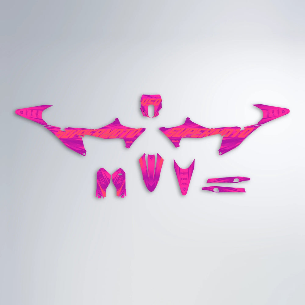 GEBEL V5 Stark Varg MX graphics kit parts layout in Pink