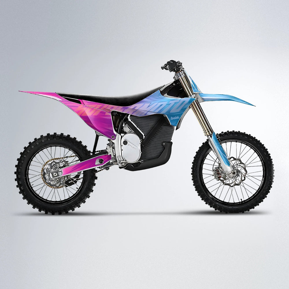 GEBEL V5 Stark Varg MX motocross graphics kit in Pink & Light Blue