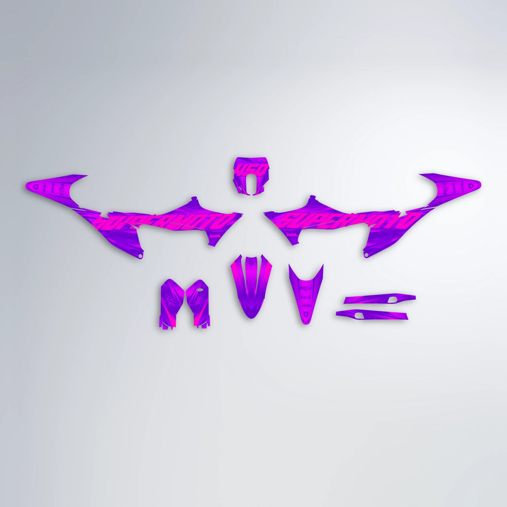 GEBEL V5 Stark Varg MX graphics kit parts layout in Purple