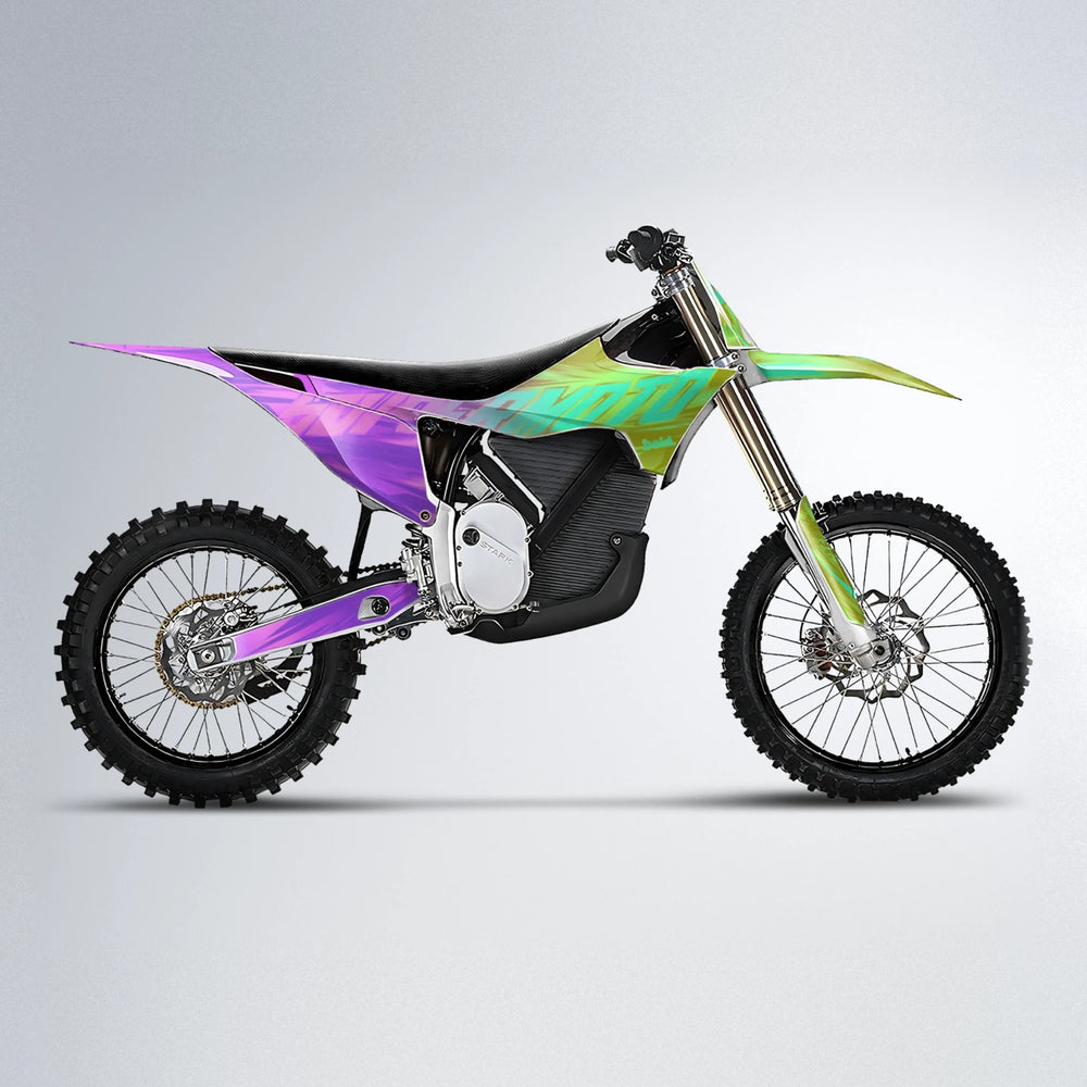 GEBEL V5 Stark Varg MX motocross graphics kit in Purple & Yellow