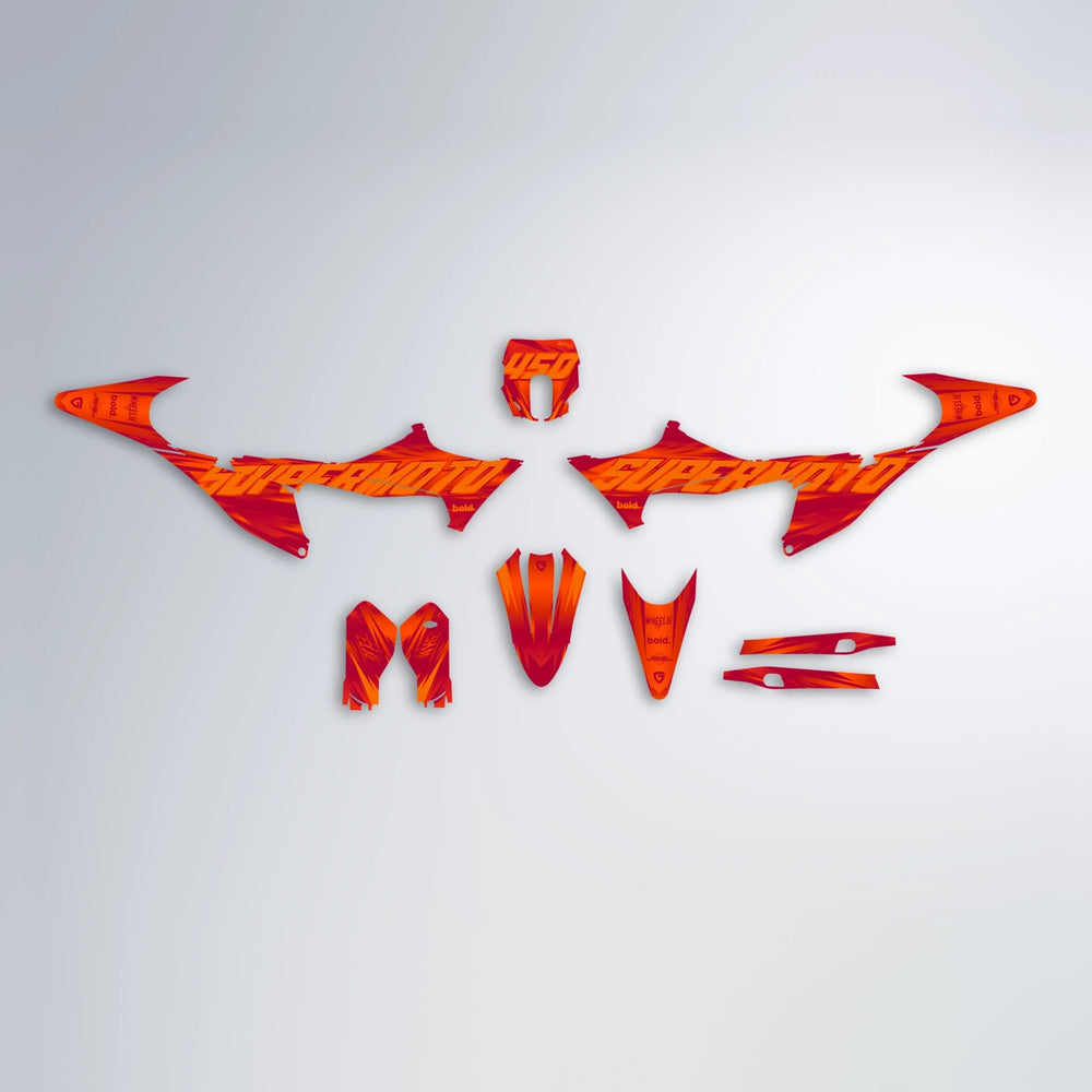 GEBEL V5 Stark Varg MX graphics kit parts layout in Red