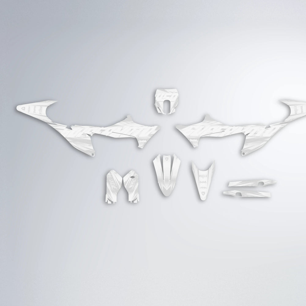 GEBEL V5 Stark Varg MX graphics kit parts layout in White