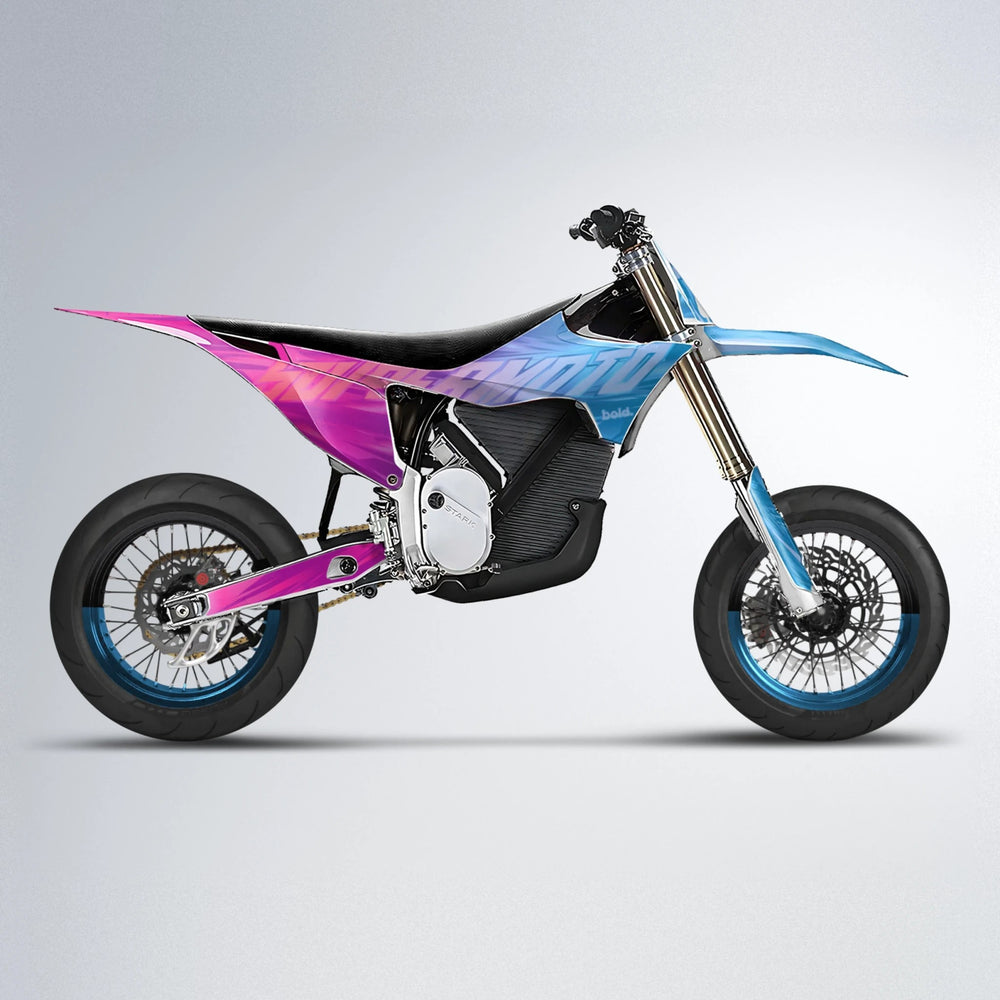 GEBEL V5 Stark Varg SM supermoto graphics kit in Pink & Light Blue