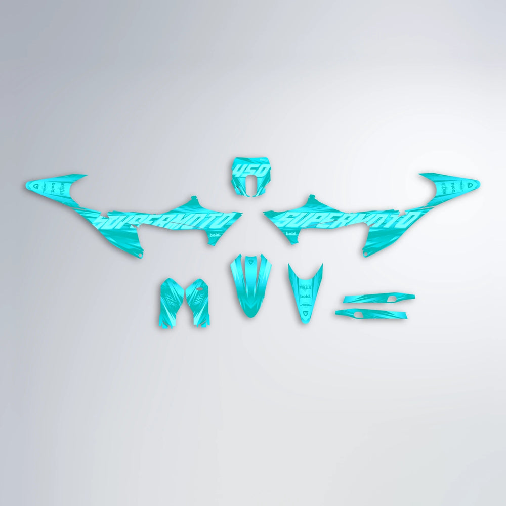 GEBEL V5 Stark Varg SM graphics kit parts layout in Teal