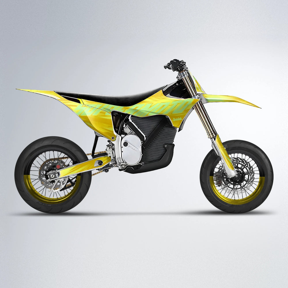 GEBEL V5 Stark Varg SM supermoto graphics kit in Yellow