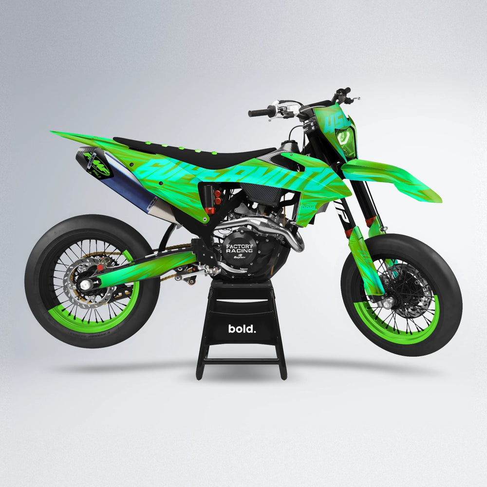 GEBEL V5 supermoto graphics kit in Green
